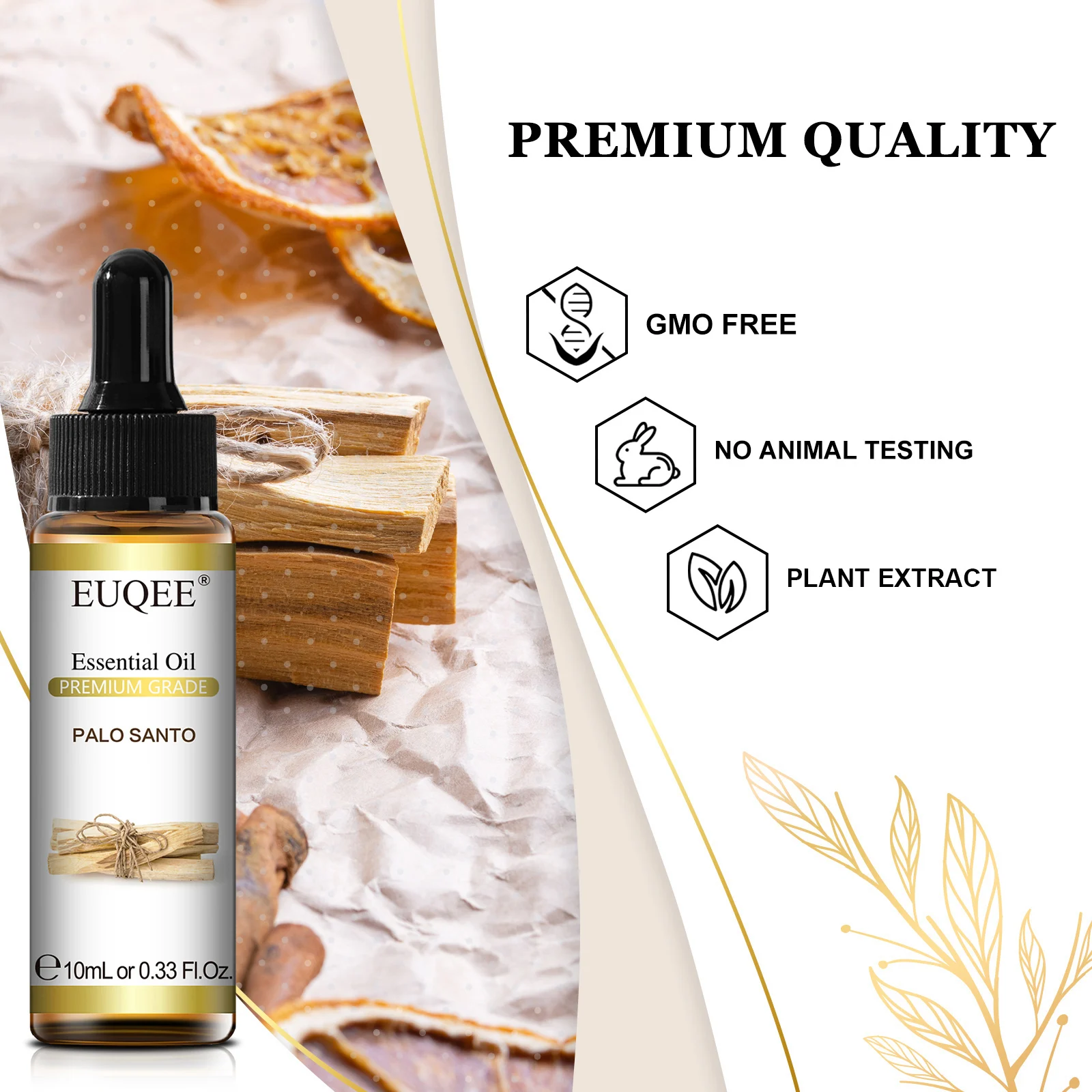 EUQEE 10ml Palo Santo Essential Oil - Oregano, Cardamom, Fennel & More - Image 4