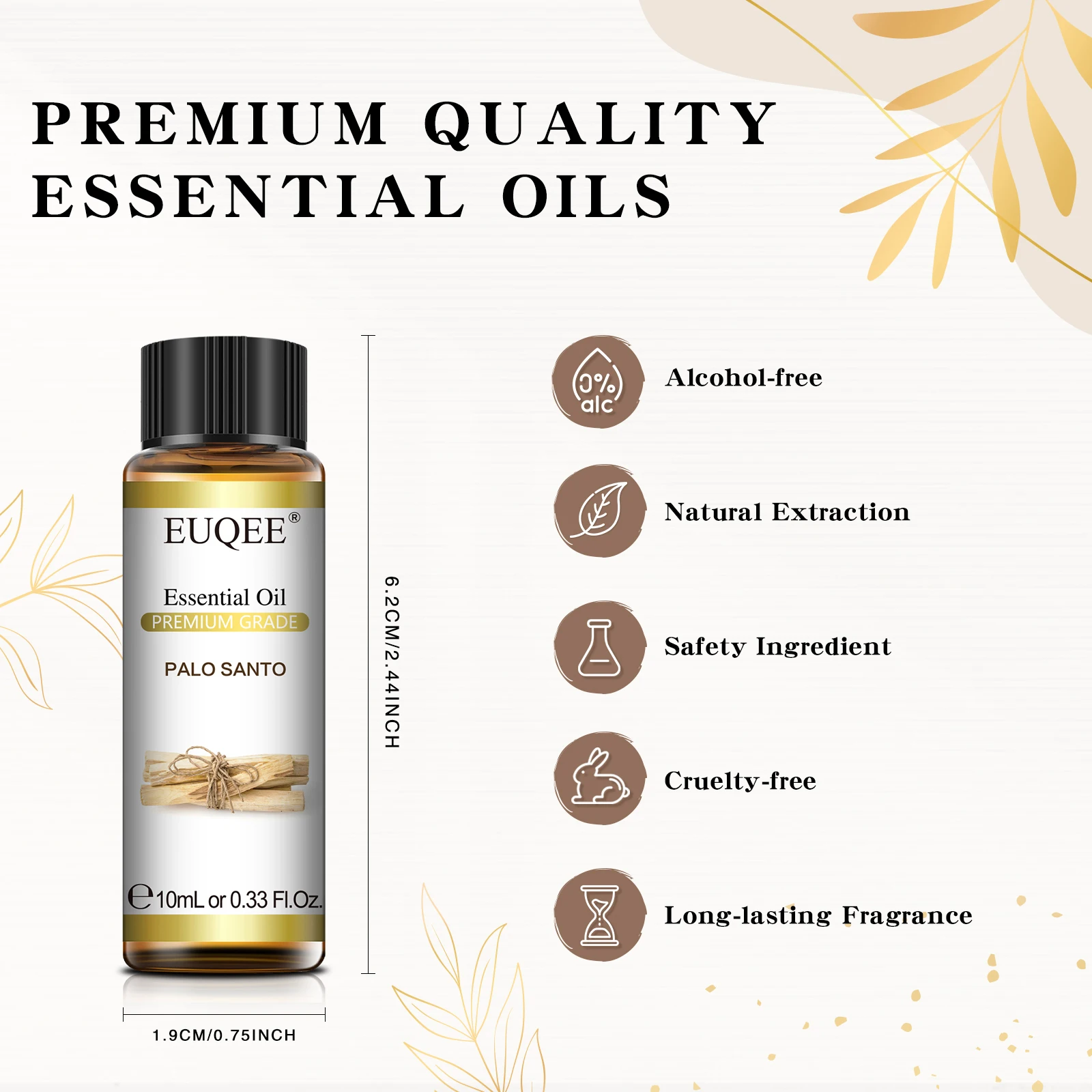 EUQEE 10ml Palo Santo Essential Oil - Oregano, Cardamom, Fennel & More - Image 5